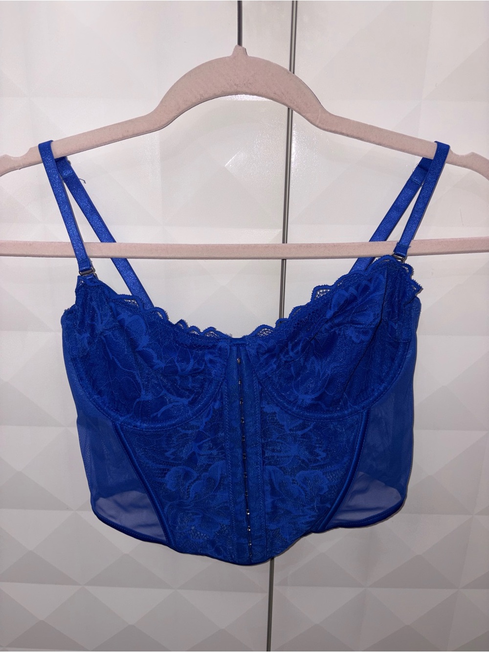 Blue Lace Bustier corset/Crop Top for women💙